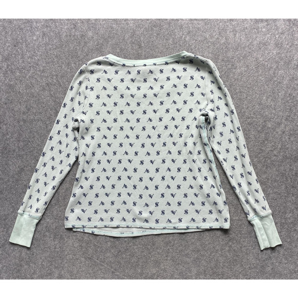 Victorias Secret Pajama Set Womens XS Mint Green Thermal Logo Long Johns - Picture 8 of 16